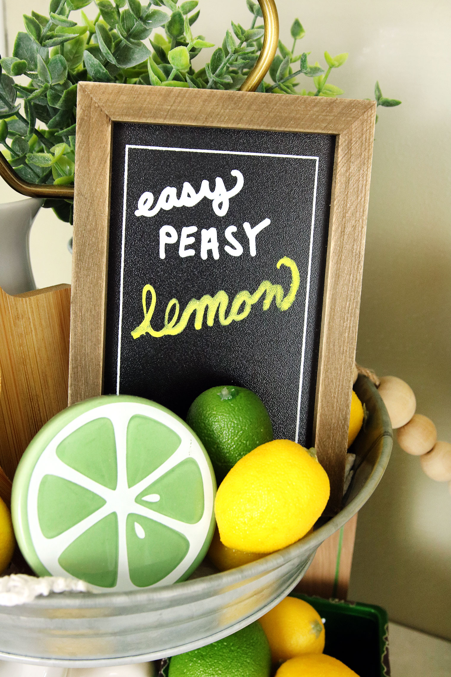 2 Tiered Summer Tray & Lemon Love - CurlyCraftyMom.com