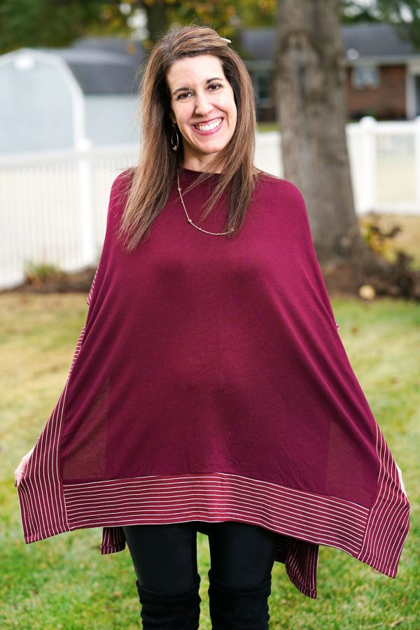 Cheery & Bright Oversized Poncho in Gorgeous Wine Color ...