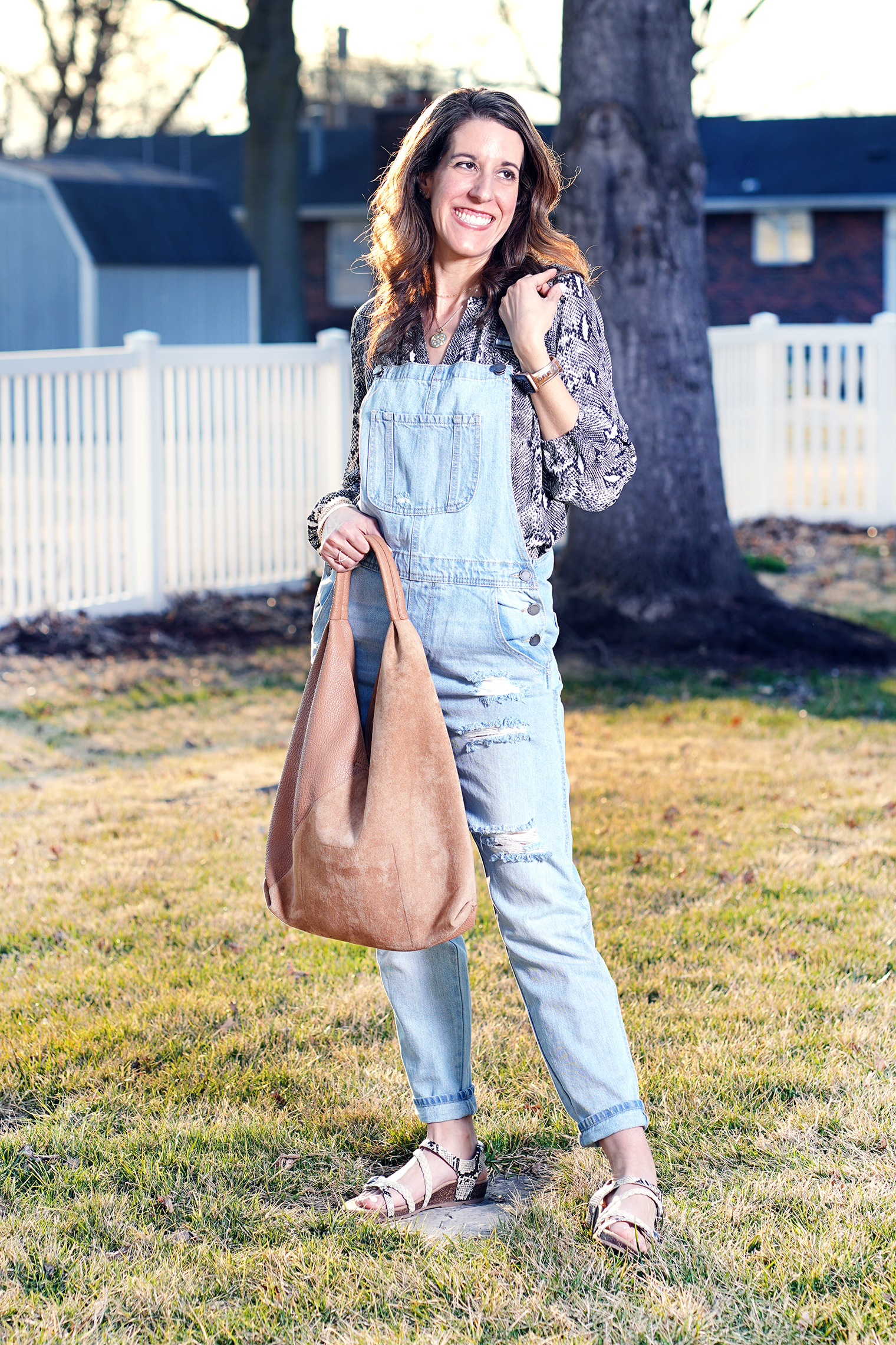 Thursday Fashion Files Link Up #300 – Snakeskin Print & Overalls