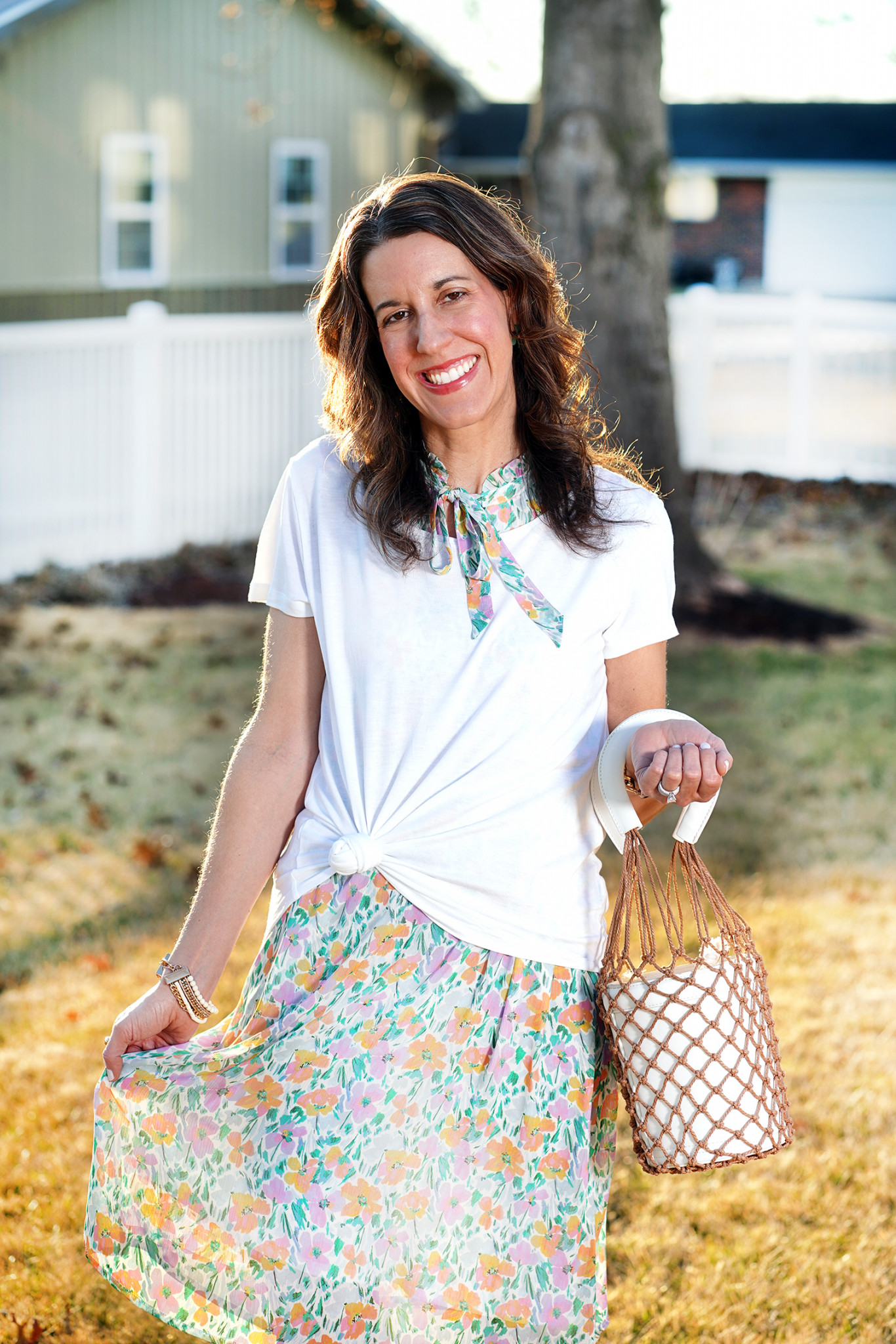 Spring Vibes with a Springy Dress & Sandals - Curly Crafty Mom