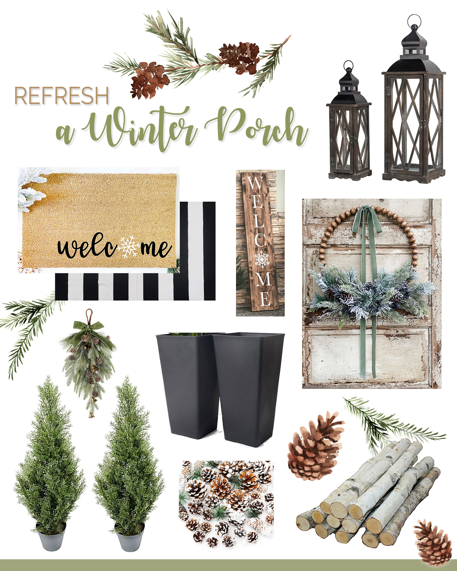 Items to Refresh a Winter Porch