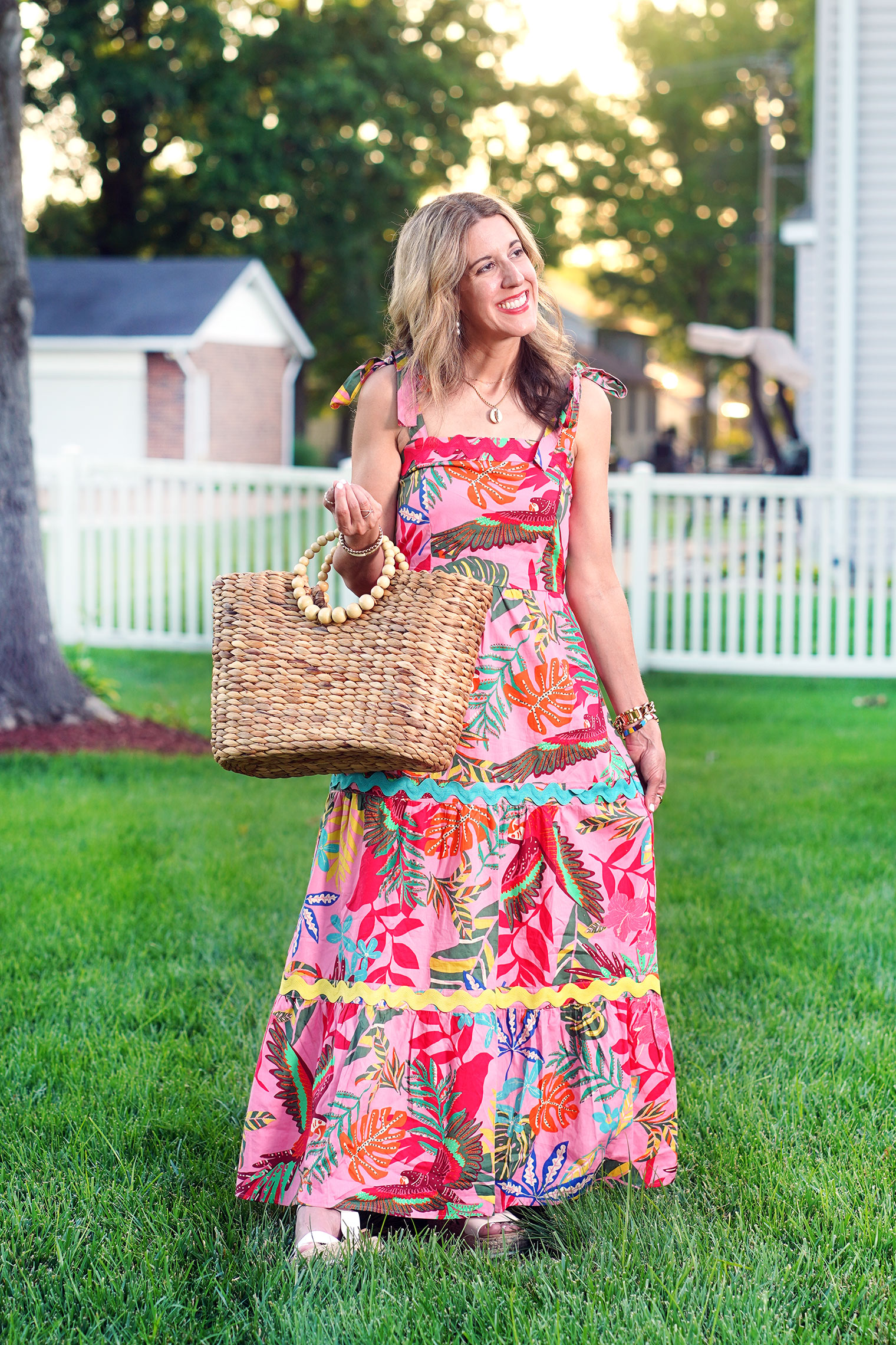 Summer Brights (Tropical Dress + Pink Rick Rack Set)