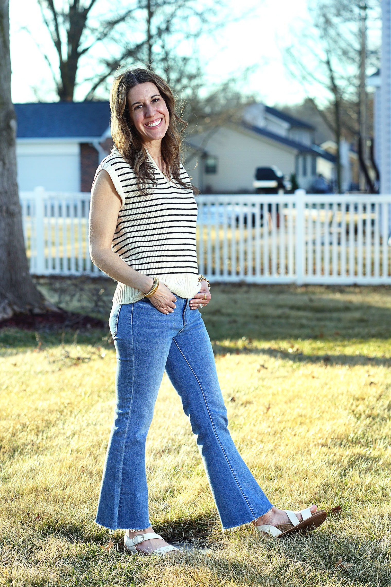 New Knitted Sweater Top & My Favorite ‘Works with Everything’ Sandals